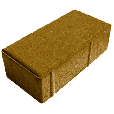 Брусчатка «Кирпич» 200x100x80 (3,68 кг.) горчичная - «Компания Камнеград»