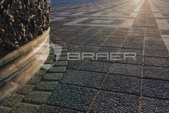 Тротуарная плитка Braer Лувр, Гранит на сером, 200х200 мм, 60 мм - «Компания Камнеград» - Изображение 4
