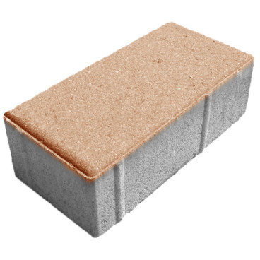 Брусчатка «Кирпич» 200x100x80 (3,68 кг.) бежевая - «Компания Камнеград»