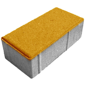Брусчатка «Кирпич» 200x100x80 (3,68 кг.) жёлтая - «Компания Камнеград»