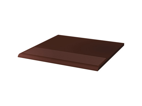 Клинкерная ступень с насечками Paradyz Cloud, Brown гладкая, 300×300×8,5 мм - «Компания Камнеград»
