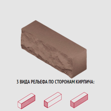 Силикатный кирпич утолщённый рельефный коричневый (БСЗ) - «Компания Камнеград»