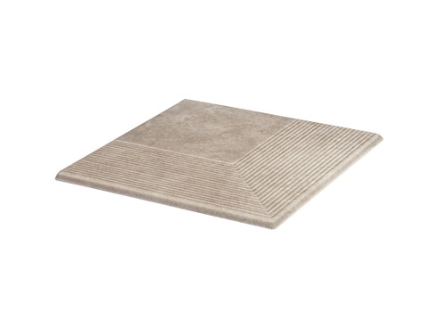 Клинкерная угловая ступень с насечками Paradyz Viano, Beige, 300×300×11 мм - «Компания Камнеград»