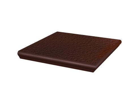 Клинкерная угловая ступень с капиносом Paradyz Cloud, Brown, 330×330×11 мм - «Компания Камнеград»